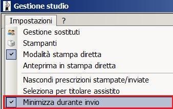 Le prescrizioni selezionate verranno passata al Gestore Code di Millewin (Queue Consumer) che ne effettuerà l invio al SIST (procedura automatica che non richiederà alcuna