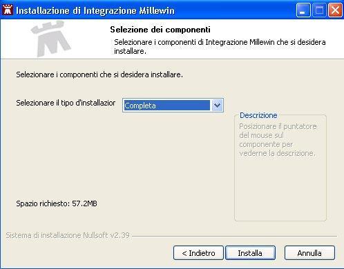 Server Millewin, facendo clic sul pulsante STOP Scaricare il file di installazione dalla sezione: Aggiornamenti ->