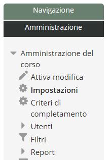 Si rammenta che il numero di sezioni si imposta nella zona formato corso accessibile dalla voce impostazioni del blocco Amministrazione.