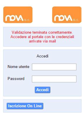 Il link indirizzerà alla seguente pagina di accesso.