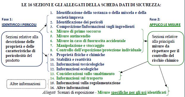 Elementi di base della SDS Le 16 sezioni della SDS GESTIGESTIONE SICUREZZA