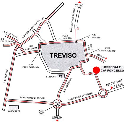 COME ARRIVARE Autostrada A 27 uscita Treviso Sud Da Stazione Ferroviaria con bus n.