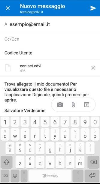 2A - EMAIL INSERIRE IL DESTINATARIO DELLA MAIL E POI CLICCARE SUL TASTO DI