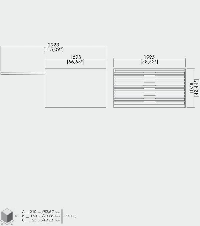 Q 1 8 4 x 1 2 1 Espositore autoportante bifacciale composto di 10 telai per allestire 10 pannelli 184x121x1 cm.