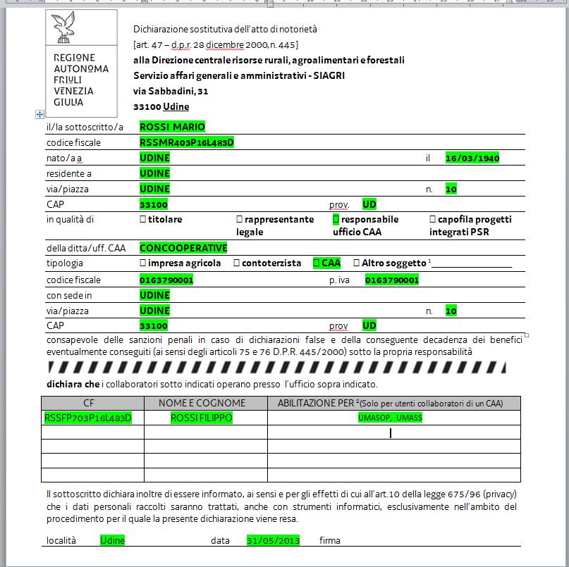 Centro di assistenza agricola (CAA) Devo registrarmi sul SIAGRI per la prima volta - nuovo utente collaboratore di un CAA L utente che intende richiedere l autorizzazione all accesso deve prima di