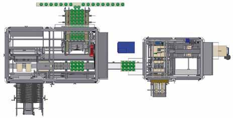 Composée par 1 module Unité de formation cartons avec fermeture rabats inférieures Unité encartonnant ISoLA 3 HM Composta da 2 moduli.