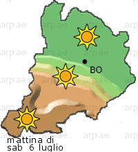 bollettino meteo per la provincia di Bologna weather forecast for the Bologna province Temp MAX 32 C 27 C Pioggia Rain 0-10mm 0-10mm Vento Wind 25km/h 27km/h Temp.