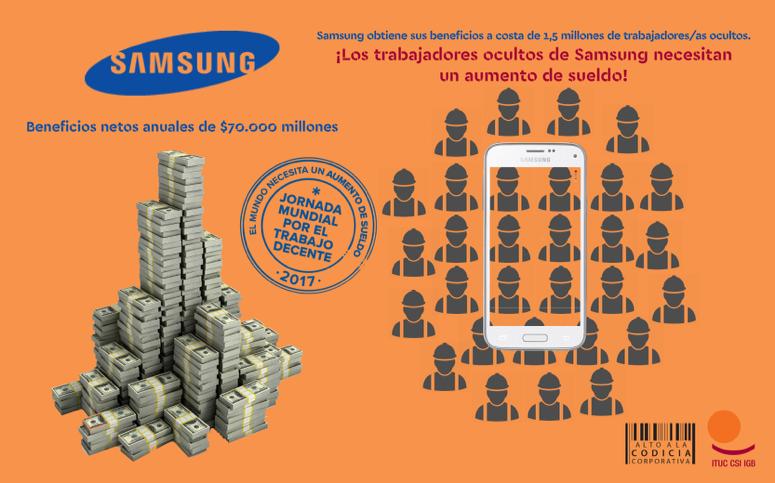 un caso di avidità aziendale: la Samsung impedisce ai lavoratori di organizzarsi sindacalmente nelle proprie aziende e in quelle dei