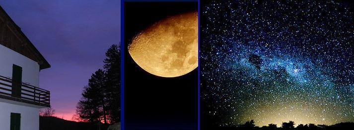 - astronomia, con osservazione del limpido cielo notturno sopra il rifugio mediante telescopio, binocolo e con l'ausilio di
