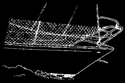 08753 300 Rete di protezione per imbarcazioni, adatta ad essere fissata alla battagliola, al