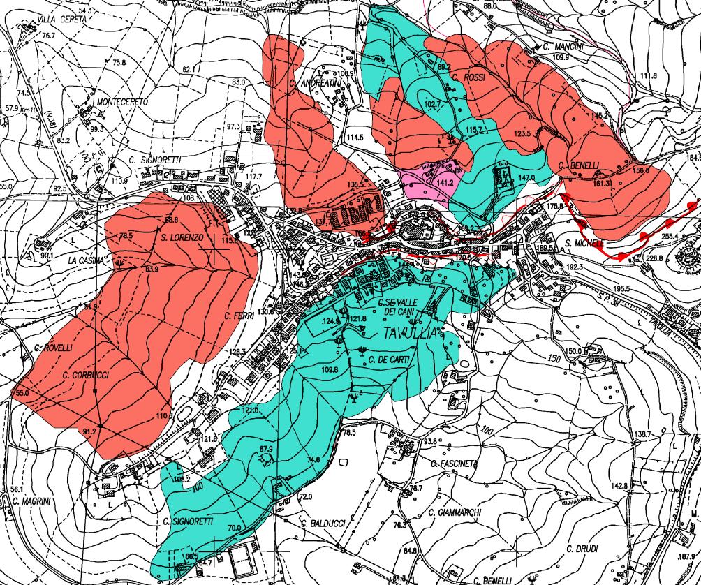 degli strumenti urbanistici generali - Studio geologico Unieco - 1993 - Cartografia tematica scala 1:10.