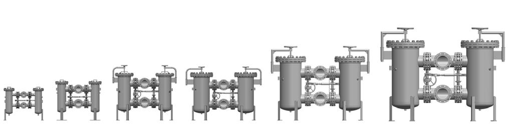 Commutazione facile Nessuna interruzione del funzionamento durante il cambio del cestello Le particelle non possono finire sul lato pulito con il cambio del cestello I robusti materiali filtranti