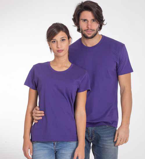 37 JN8007 Ladies Basic-T 0% cotone organico, single jersey. Profondo girocollo. Giromaniche con elastane. Leggermente sciancrata. Etichetta strappabile.