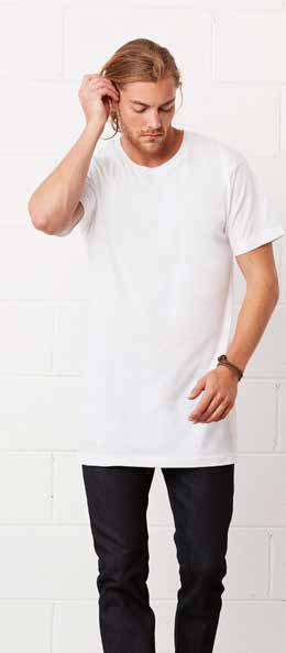 44 BE3006 Men s Long Body Urban T T-shirt 0% cotone pettinato e ring-spun con lunghezza del corpo aumentata per uno stile moderno ed