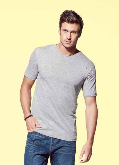 I: 160 g/m 2, COL: 16 g/m 2 ST20 Classic-T Fitted T-shirt girocollo manica corta, 0% cotone ring-spun. Tessuto tubolare ma vestibilità più aderente. GYH: 8% cotone, 1% viscosa.