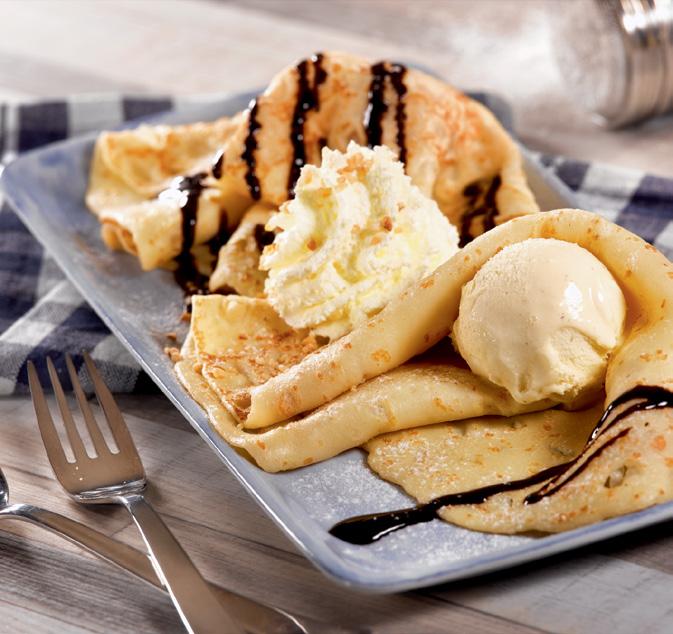 DOLCI XXXL 3,99 Crepe con gelato Con gelato alla vaniglia, spruzzata di cioccolato, pezzetti di