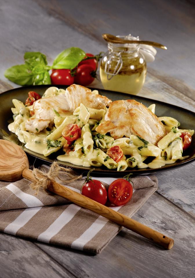 OTTIMA PASTA 4,99 Penne con medaglioni di pollo Medaglioni di pollo saltati, penne con salsa al formaggio e spinaci con pomodoro ciliegino A, C, F, G, L, M, N A SCELTA ANCHE