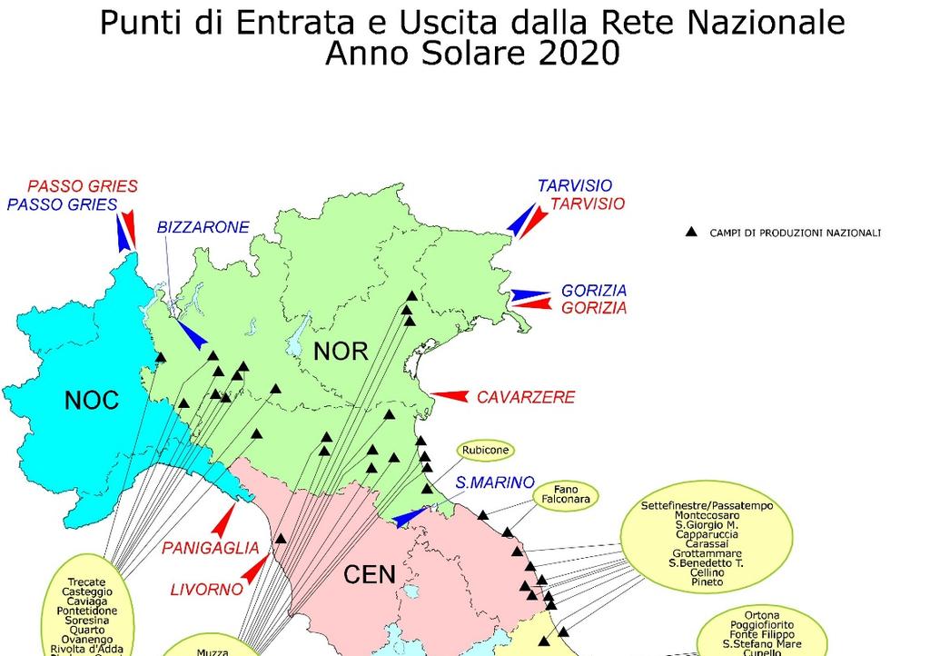 - Rappresentazione grafica dei punti di entrata e di