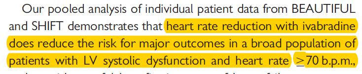 BEAUTIFUL + SHIFT Pooled analysis SHIFT + BEAUTIFUL HR> 70 bpm TUTTI CON DISFUNZIONE VSX morte