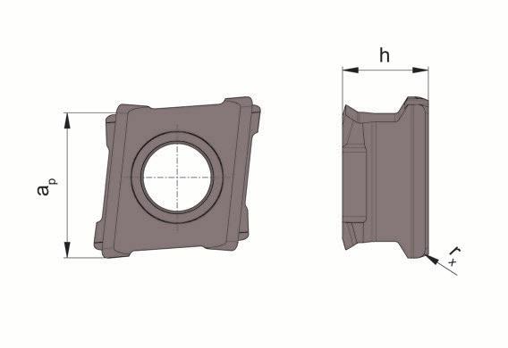 Fraisage Tangentielle Fresatura Tangenziale Plaquette amovible Inserto 406 Profondeur de coupe jusqu à Profondità di taglio fino a 6,3 mm pour Fraise per Fresa Type Tipo M406 avec 4 arêtes de coupe