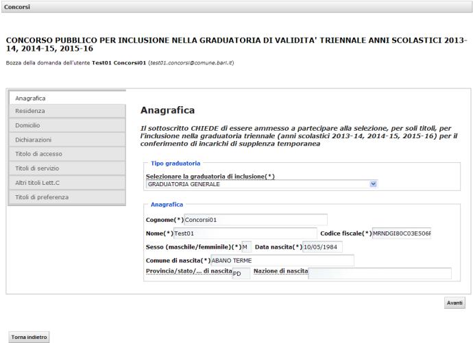 Al termine del processo di autenticazione si attiverà il pulsante Compila la domanda di iscrizione. 4.