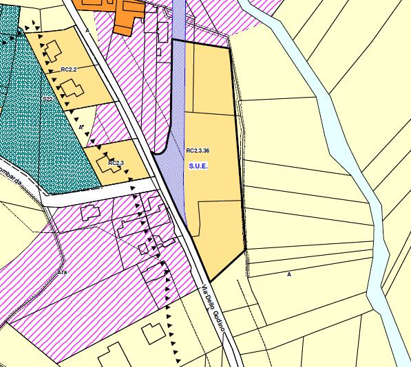 9. Localizzazione: zona RC2.3.36 Aree per servizi sociali in progetto Immobili distinti in mappa al Fg.23 n.114 Tavole grafiche oggetto di correzione: : elab. 3c Airali est (scala 1:1.500), elab. 2.