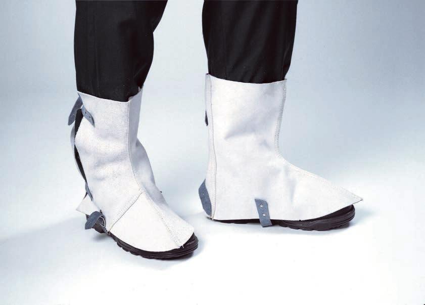 Ghette Le ghette sono utilizzate per proteggere la parte inferiore dei pantaloni e le scarpe da scintille e calore generati durante le operazioni di saldatura o molatura.
