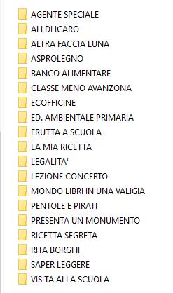 ELENCO DI TUTTI PROGETTI INOLTRATI DAL COMUNE DI CANTÙ. NB. Alcuni progetti sono stati inviati in data successiva alla riunione di validazione della commissione PTOF.