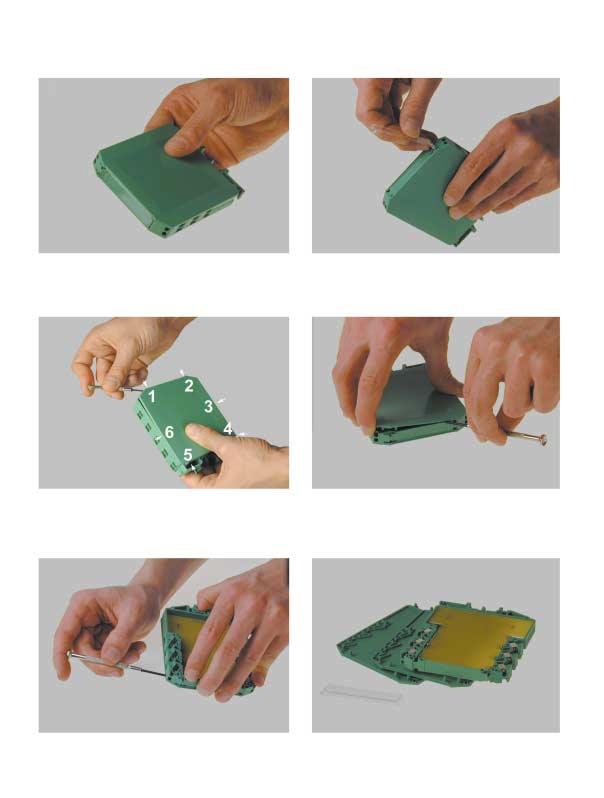 Caratteristiche generali Sequenza di smontaggio General features Disassembly method Strumento assemblato. Assembled product. Asportare lo sportello frontale trasparente.