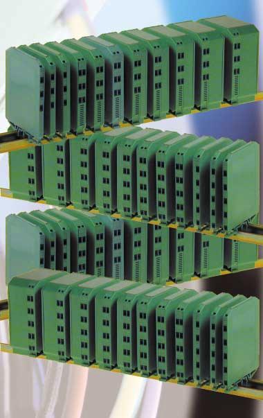Contenitori per guida DIN (EN 60715) con morsetti integrati DIN rail (EN 60715) mounting enclosures with integrated terminals. materiale: Poliammide autoestinguente colore: Verde misure: 6.5, 7.
