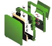 5 -: 45 mm DIN rail (EN 60715) mounting enclosures with integrated terminals.