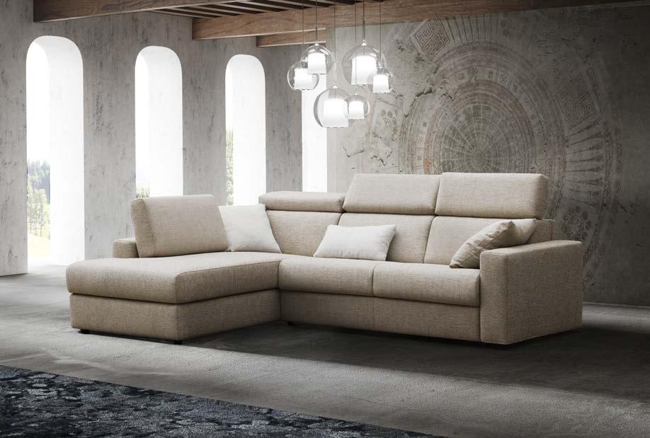 Volta 118 119 Composizione con letto da 280 x 200 cm con angolo terminale pouf cuscinetti