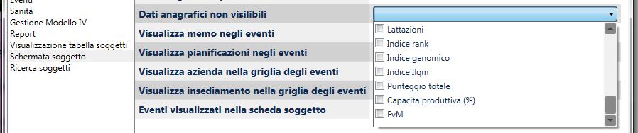 Visibile Non visibile Dati anagrafici non visibili E possibile selezionare più di una informazione presente nel riquadro