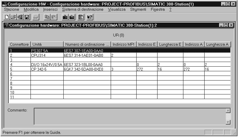 PROGETTO PROFIBUS Esempi STEP 7 per CP PROFIBUS 1. Creazione/apertura di un progetto 2. Configurazione e collegamento in rete dell hardware Da quali componenti è composto l impianto?