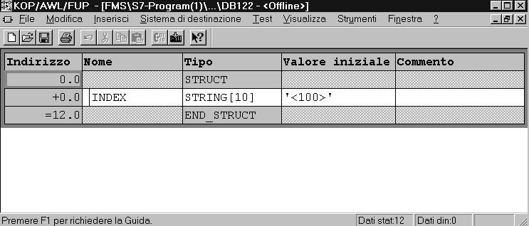 che deve essere letta //Area dati ind. dalla quale viene eseguito trasf. //Conferma dell esecuzione //Indica l esecuzione errata //Specificazione dell errore Informazione supplementare SLAVE2.