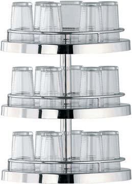 Two floors turning stand for jugs and glasses.  Ø cm 40 - H cm 43 100864204000 Alzata per bicchieri e tazze a tre piani girevole.