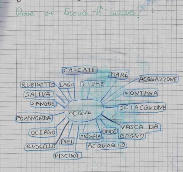 Per iniziare abbiamo fatto un breve brainstorming per raccogliere le nostre idee sull acqua.