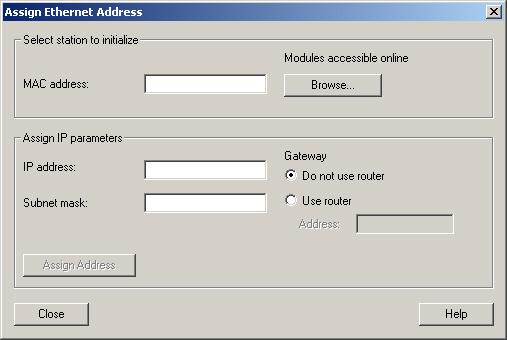 3.5 Macchina 3 Come assegnare per la prima volta al CP 343-1 PN un indirizzo IP 1. Aprire il SIMATIC Manager. 2. Selezionare PLC > Assign Ethernet Address. 3. Attivare con il pulsante "Browse.