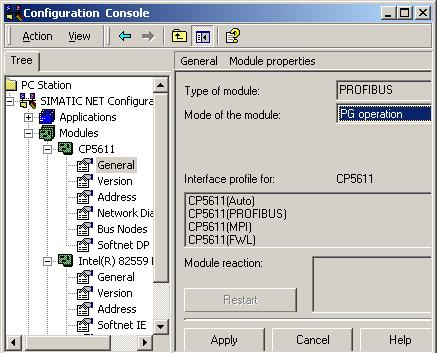 3.6 PlantControl 5. Opzione solo per dispositivi PROFInet con funzionalità proxy: selezionare l'unità PROFIBUS del computer se disponibile.