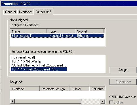 Nella scheda "Assignment" selezionare nella casella di selezione "Configured interfaces" l'interfaccia Ethernet