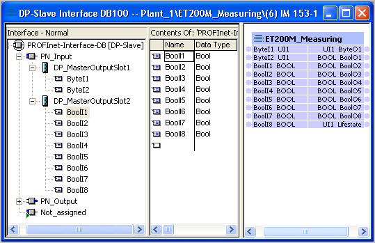 Registrare le uscite della funzione tecnologica negli slot della sezione PN_Output e assegnare loro le caratteristiche necessarie: nome, tipo di dati, interconnettibile, HMI/MES, come riportato