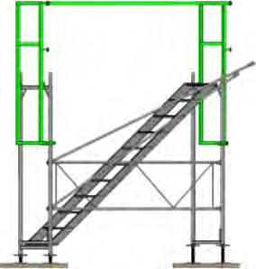 6.9.2 Torre-scale con PSSG I telai per la torre-scale vengono inseriti nelle basette regolabili e poi agganciati tramite giunti ai telai della base.