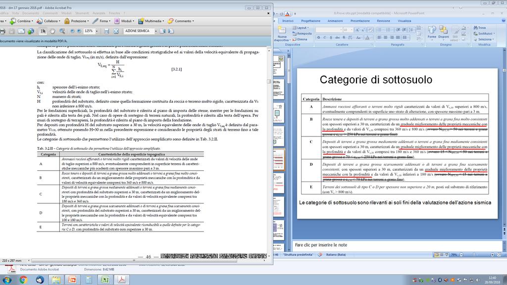 Risposta sismica locale Quando non posso usare l approccio semplificato: Ai fini della definizione dell azione sismica di progetto, l effetto della risposta sismica locale si valuta mediante