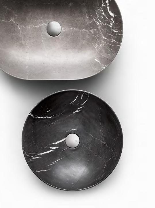 CIOTOLA 43 - CIOTOLA 60 DESIGN METRICA Lavabo da appoggio circolare / ovale in marmo Round / oval marble countertop basin 14 14 21.5 30 21.5 22.