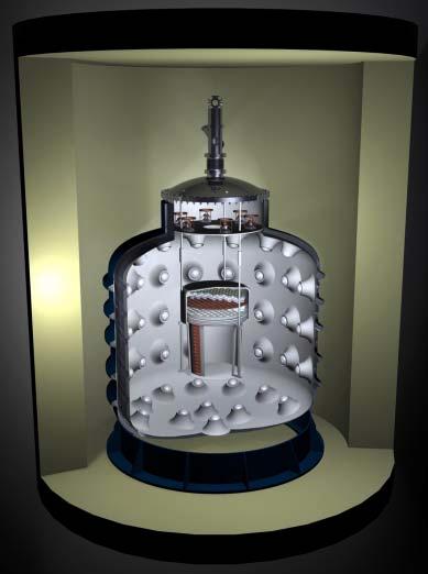 Prototipo da 100 litri! Il rivelatore centrale è immerso in un volume di argon liquido che funge da anticoincedenza.