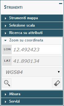 Figura 17 Sezione Ricerca su attributi a sinistra e opzioni per la scelta del fuso a destra 2.