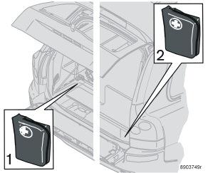 04 Interni Bagagliaio 04 Vano del bagagliaio, contenuto 1. Automobile a 5 posti 2.