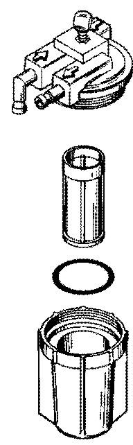 MANUTENZIONE 3. Estrrre l elemento del filtro e lvrlo con un pposito solvente. b - b - c - d - Coperchio Elemento del filtro O-ring Vschett trsprente c d 29055 Instllzione 1.