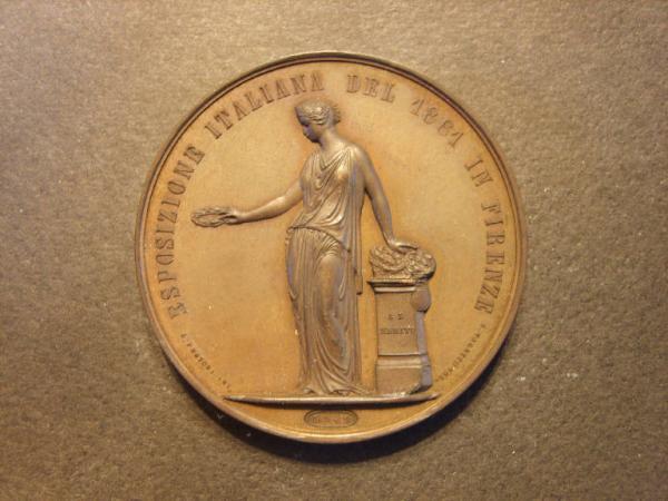 Medaglia commemorativa dell'esposizione Universale di Firenze del 1861 ambito italiano Link risorsa: http://www.