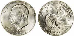 Armstrong, Michael Collins, Edwin E. Aldrin Jr.); medaglia 1969 Sbarco sulla Luna, Rizzoli; dollaro 1971 Eisenhower, Stati Uniti; dollaro 1981 Susan B. Anthony, Stati Uniti.